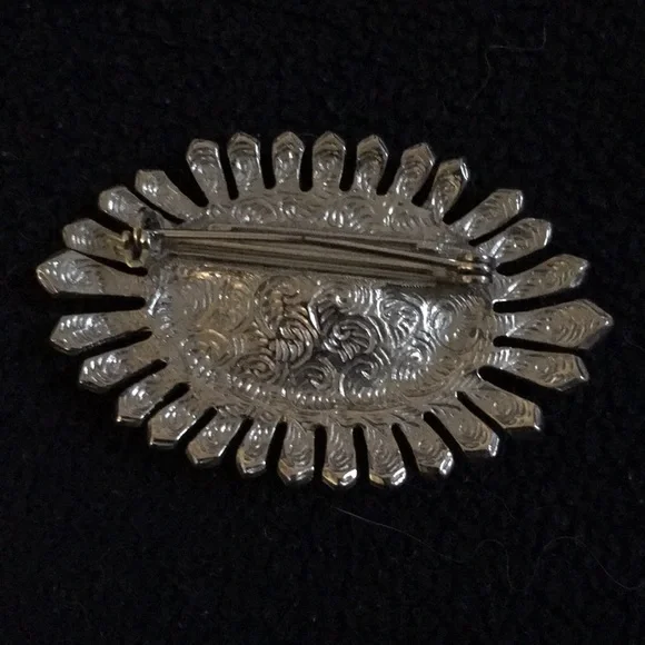 Vintage pink brooch with rhinestones - Picture 5 of 6